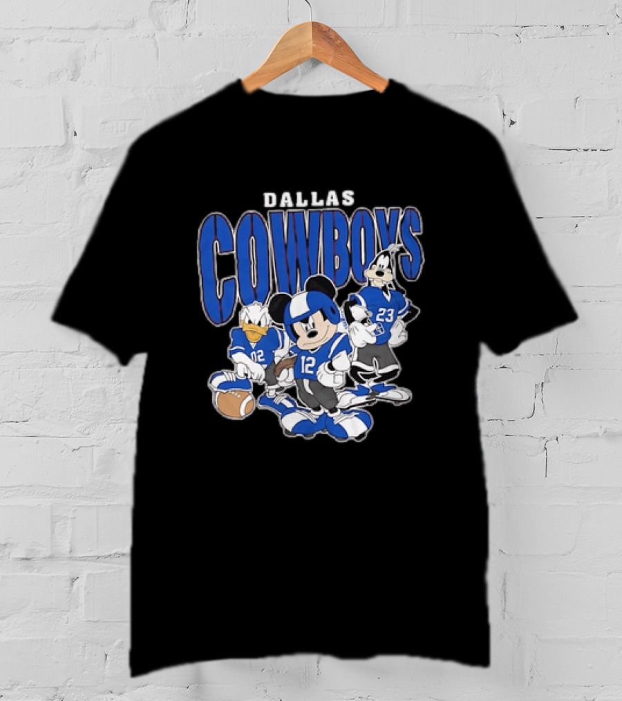 Dallas Cowboys Mickey Mouse Donald Duck Goofy Football Team Collaboration T-Shirt