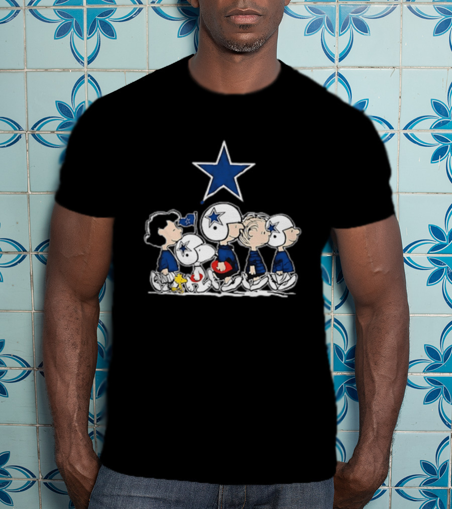 Abbey Road Dallas Cowboys Peanuts Characters Star T-Shirt