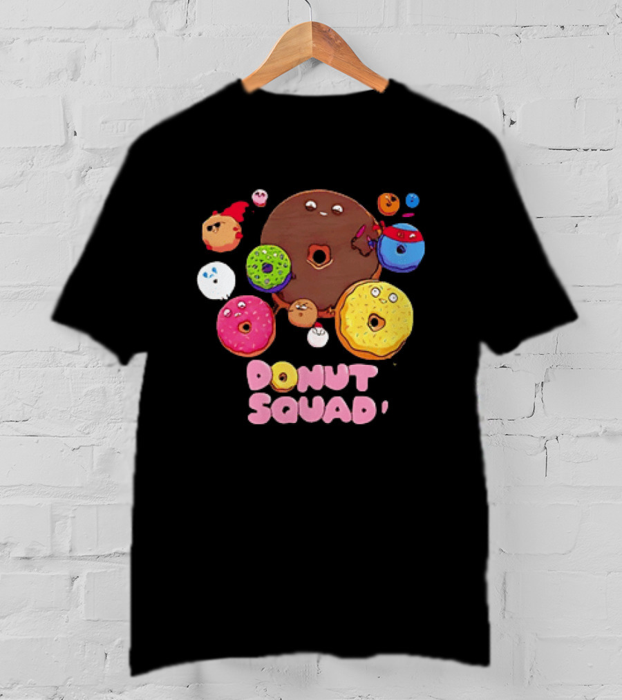 Colorful Donut Squad Cartoon Team With Playful Characters T-Shirt