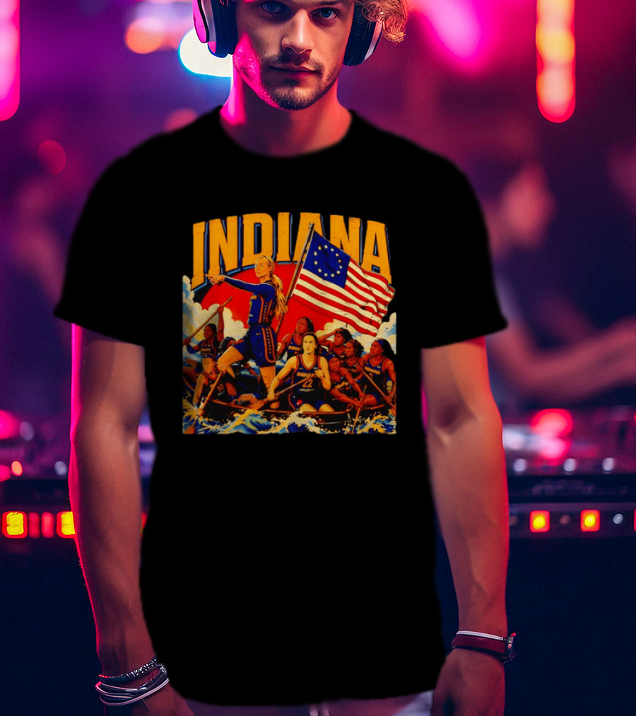 Indiana Basketball Team Sophie Cunningham Crossing The Delaware Flag T-Shirt