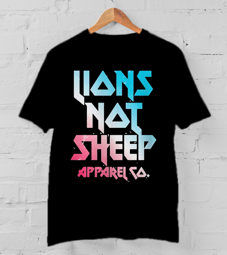 Lions Not Sheep Apparel Co. Mens Tagline Print T-Shirt