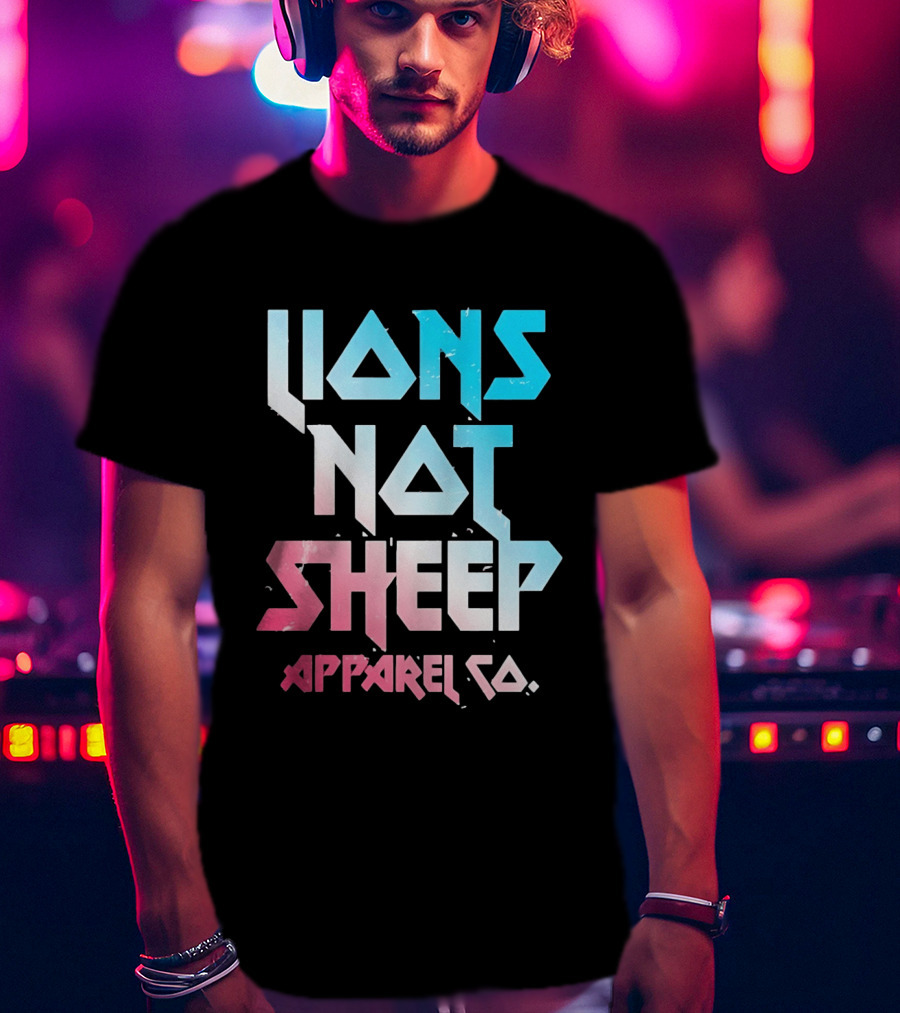 Lions Not Sheep Apparel Co. Mens Tagline Print T-Shirt