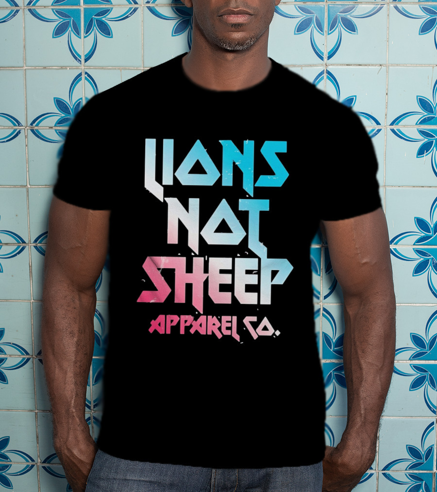 Lions Not Sheep Apparel Co. Mens Tagline Print T-Shirt