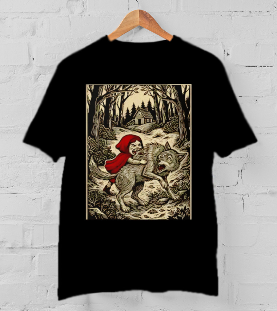 Little Red Riding Hood Humor Inverted Stories Wolf Reversal T-Shirt