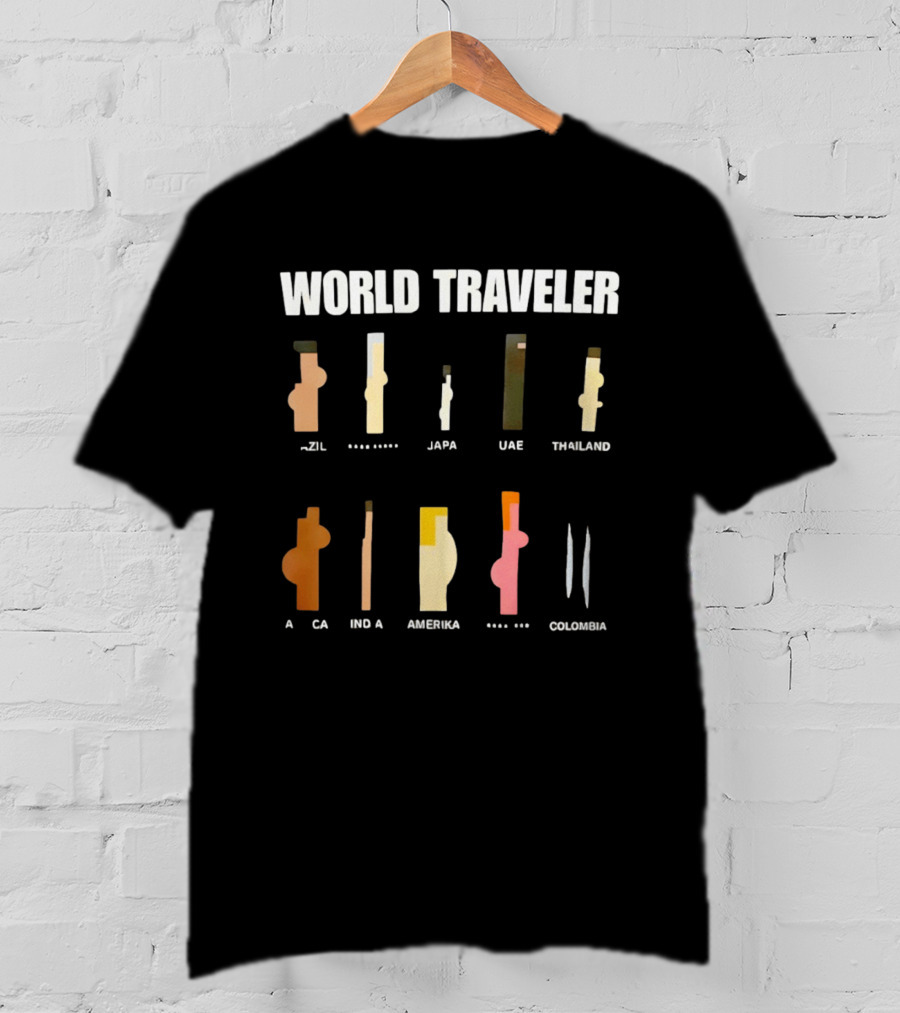 World Traveler Brazil Japan UAE Thailand Africa India America Colombia 2026 T-Shirt