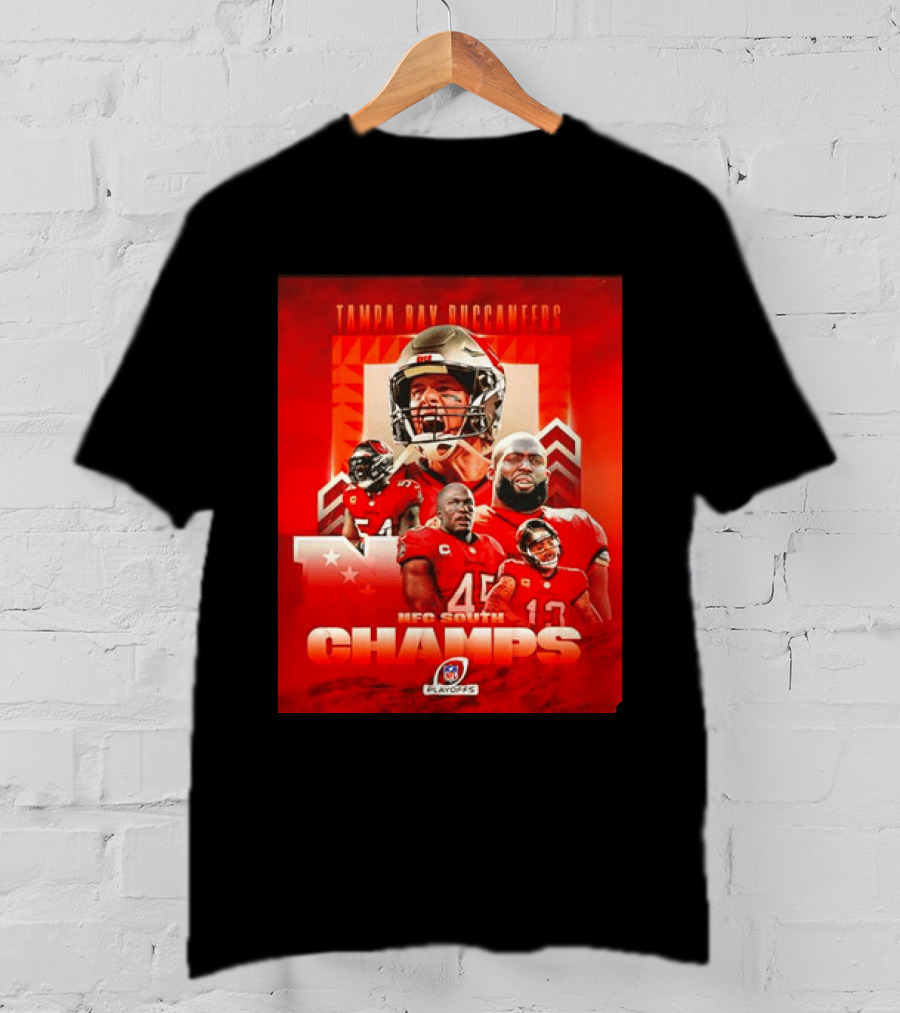 Tampa Bay Buccaneers NFL Playoffs NFC South Champs Celebration T-Shirt