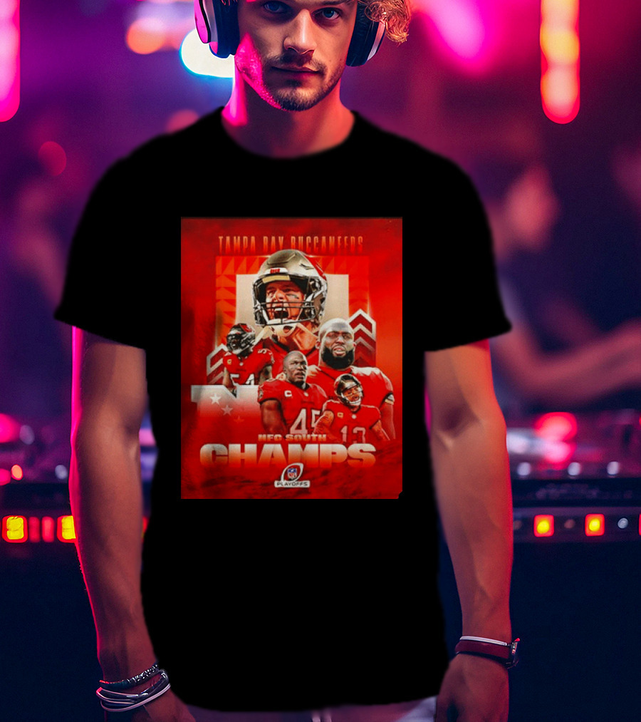 Tampa Bay Buccaneers NFL Playoffs NFC South Champs Celebration T-Shirt