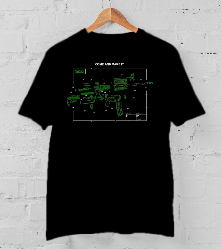 Schematic Your Own AR15 Rifle Parts Diagram T-Shirt