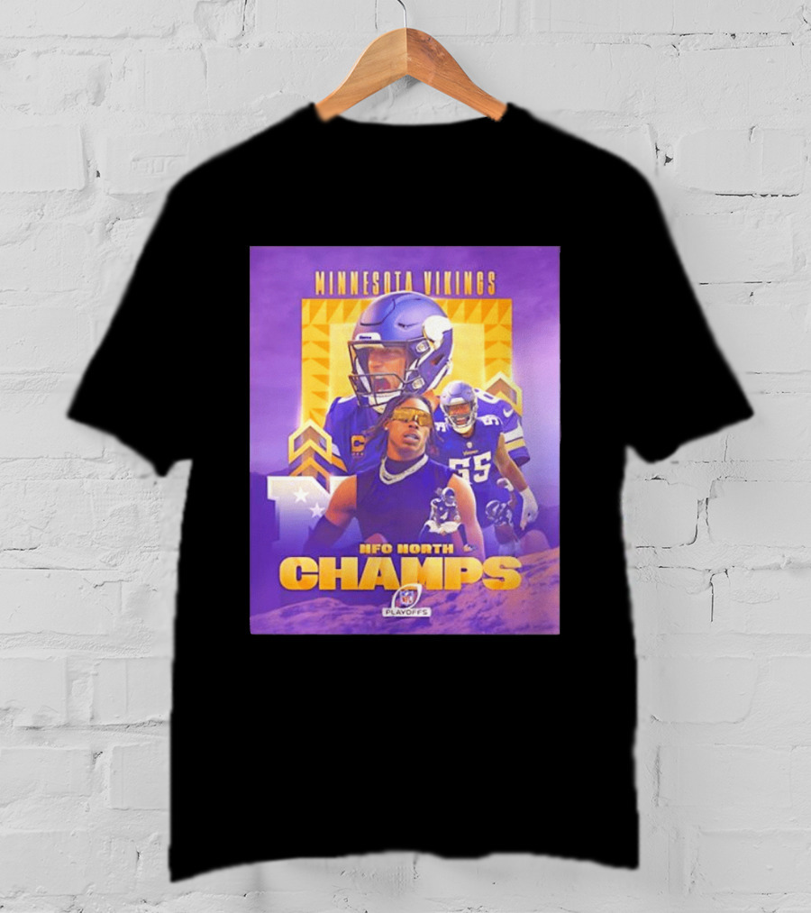 Minnesota Vikings NFC North Champs 2022 Playoffs Celebration T-Shirt