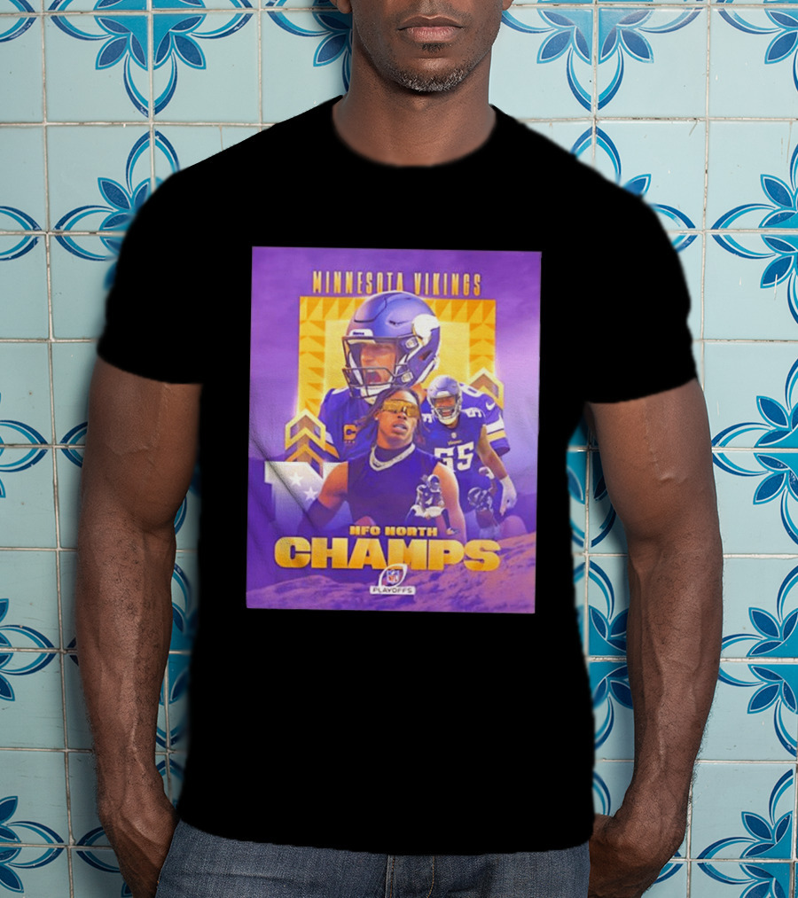 Minnesota Vikings NFC North Champs 2022 Playoffs Celebration T-Shirt