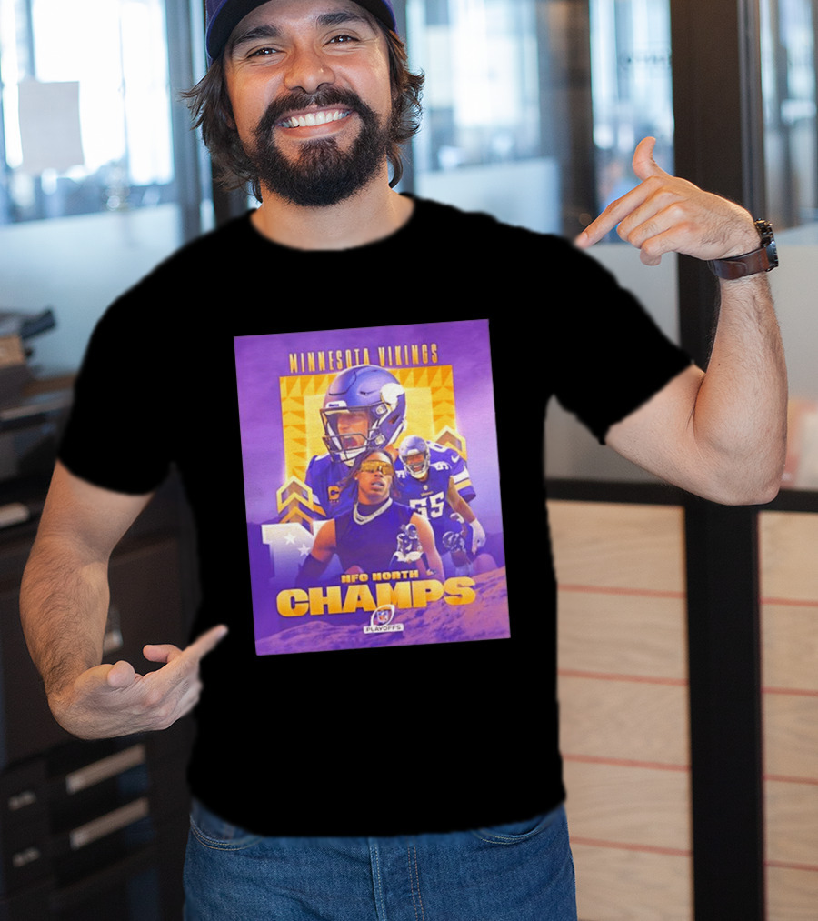 Minnesota Vikings NFC North Champs 2022 Playoffs Celebration T-Shirt