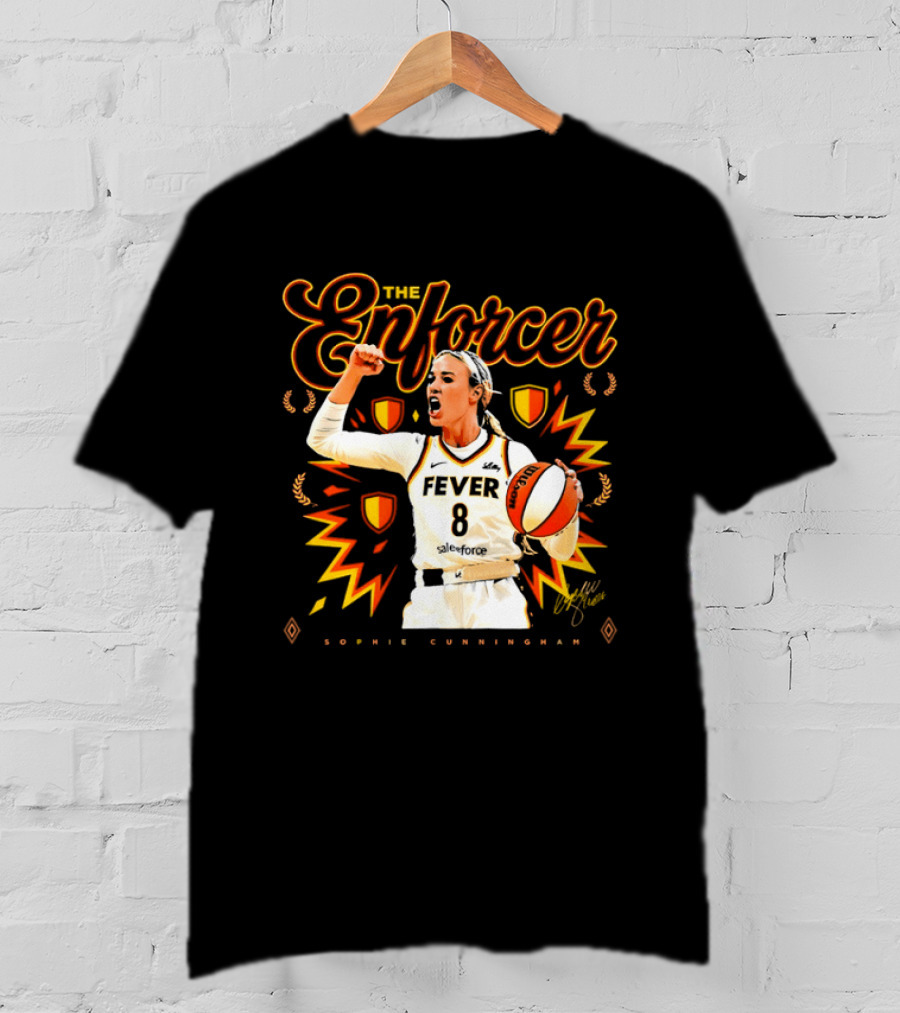 The Enforcer Sophie Cunningham Fever 8 Indiana Basketball WNBA 2026 T-Shirt