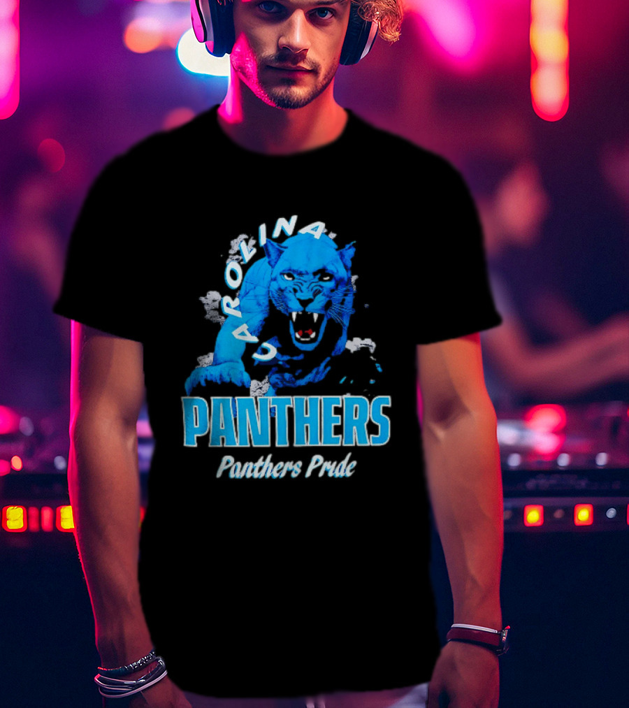 Carolina Panthers Pride Charging Forward Fierce Blue Panther T-Shirt