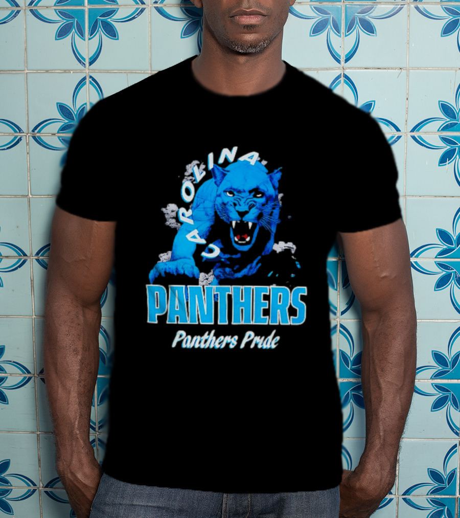 Carolina Panthers Pride Charging Forward Fierce Blue Panther T-Shirt