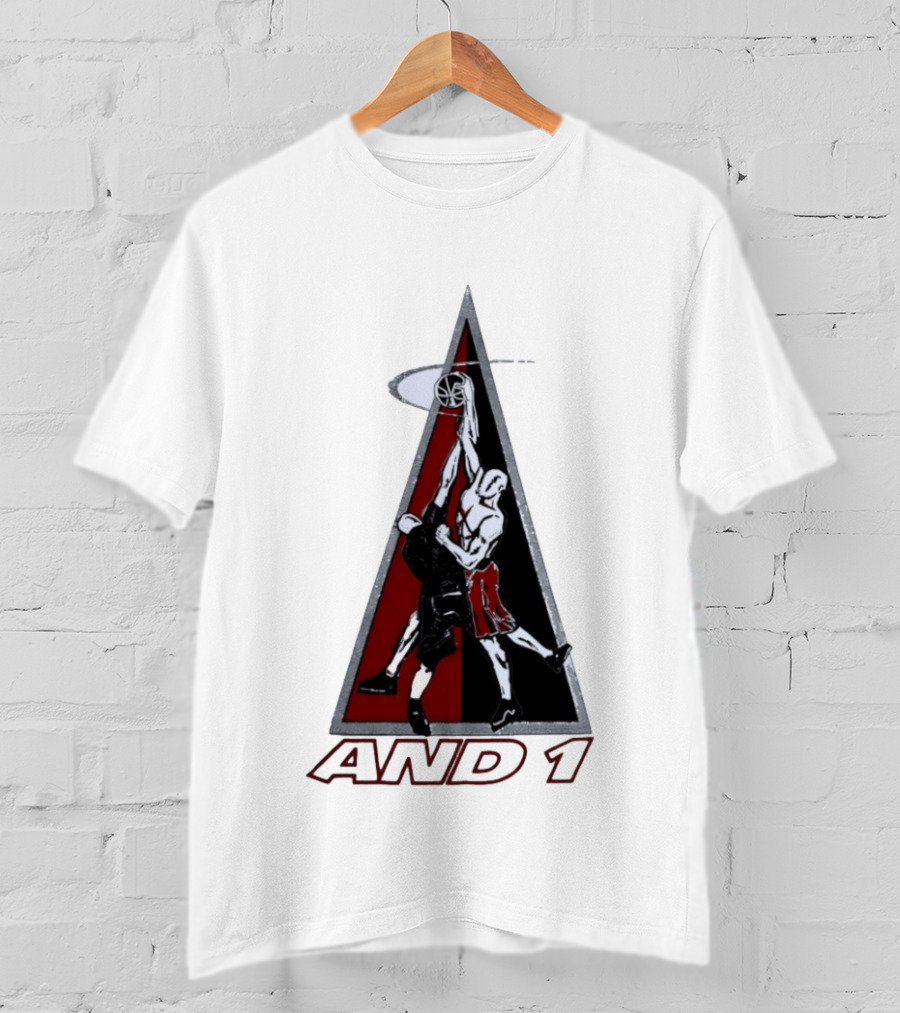 AND 1 Basketball Players Dunking Triangle T-Shirt