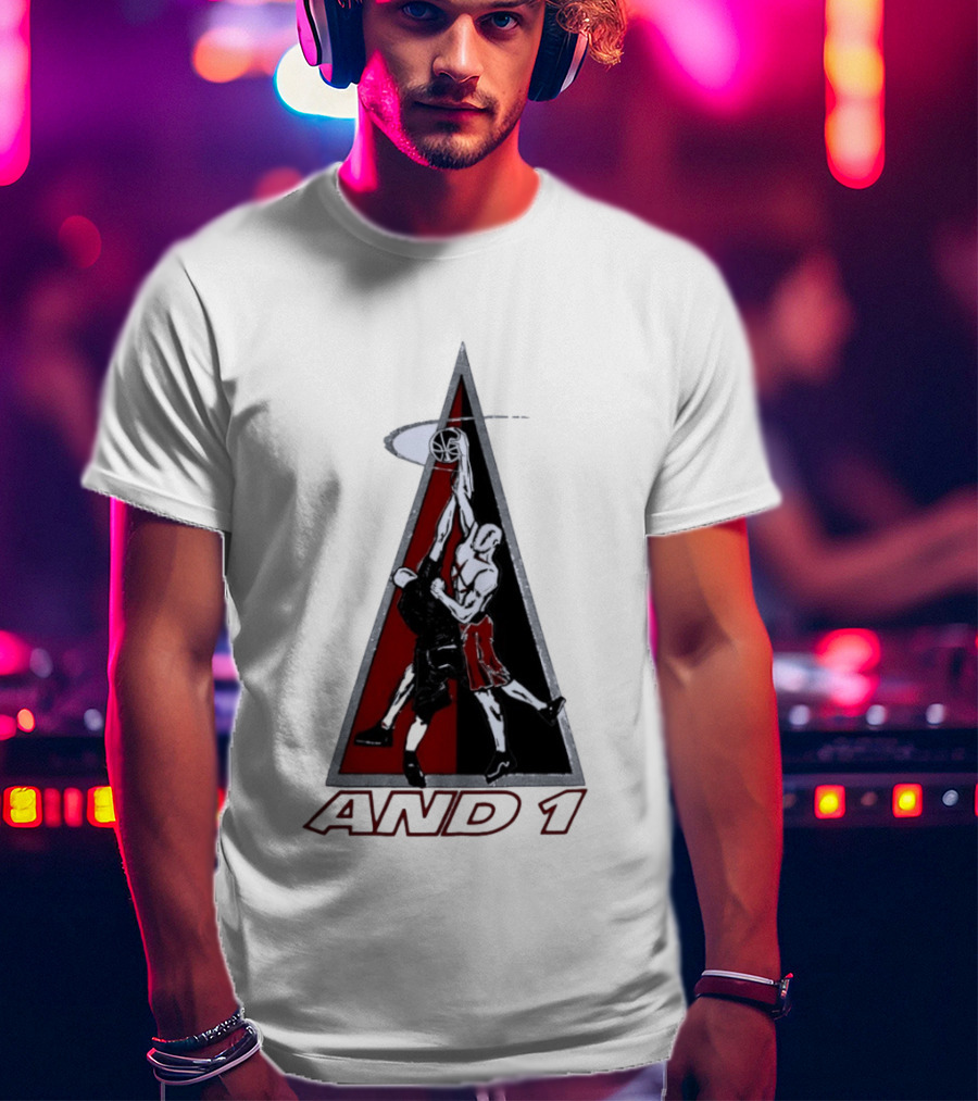 AND 1 Basketball Players Dunking Triangle T-Shirt