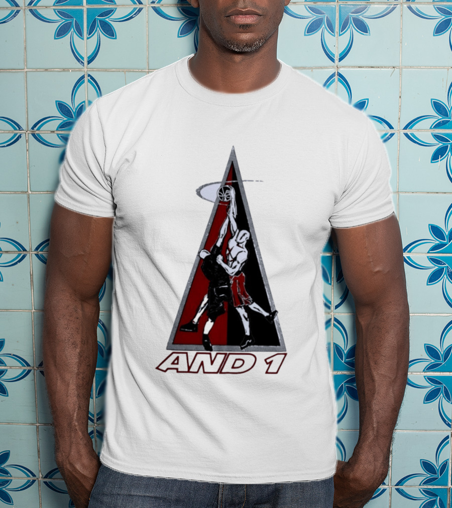 AND 1 Basketball Players Dunking Triangle T-Shirt