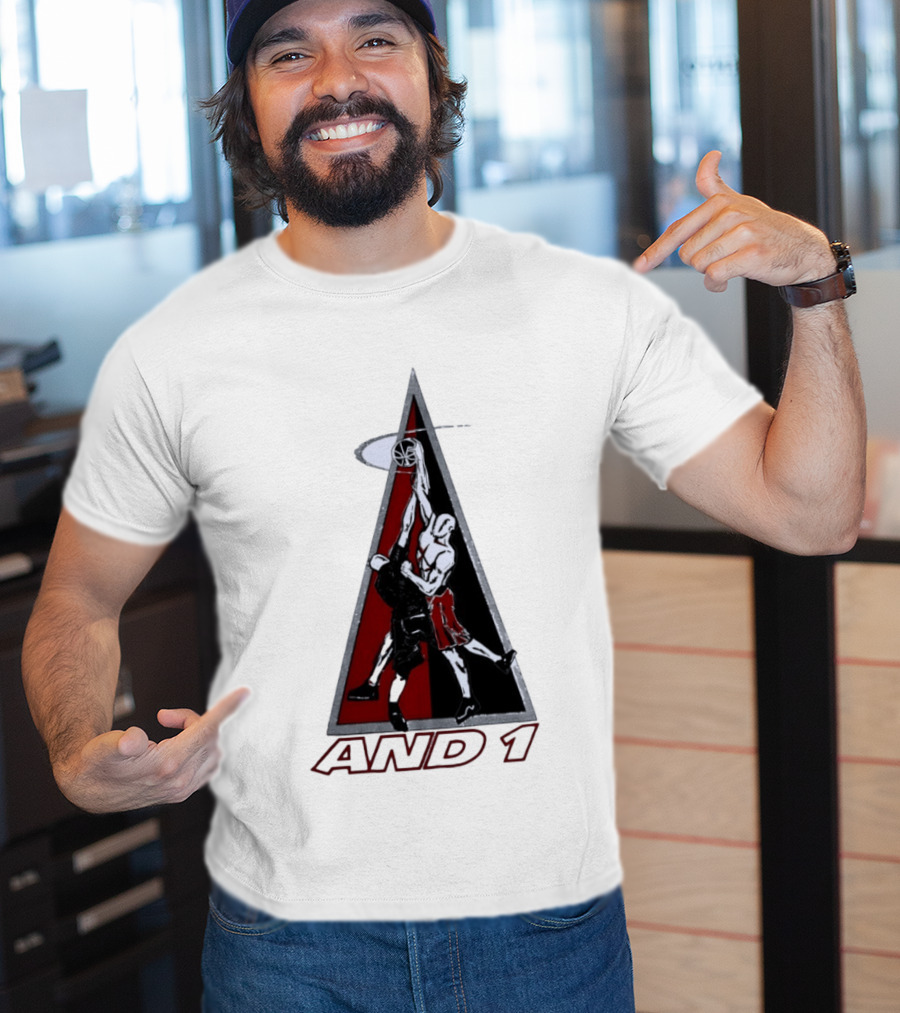 AND 1 Basketball Players Dunking Triangle T-Shirt