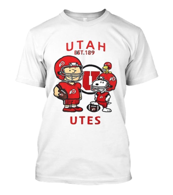 Charlie Brown Snoopy Woodstock Utah Utes EST 1892 Football Team T-Shirt