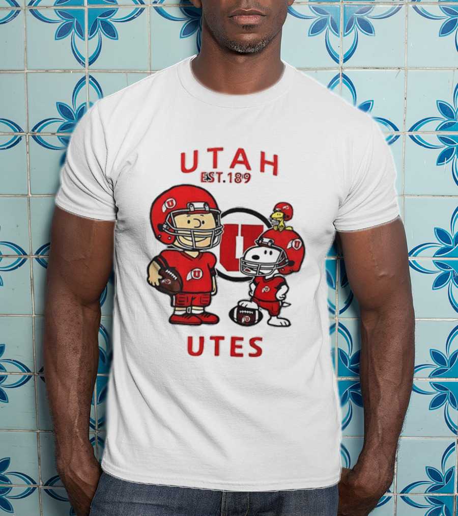 Charlie Brown Snoopy Woodstock Utah Utes EST 1892 Football Team T-Shirt