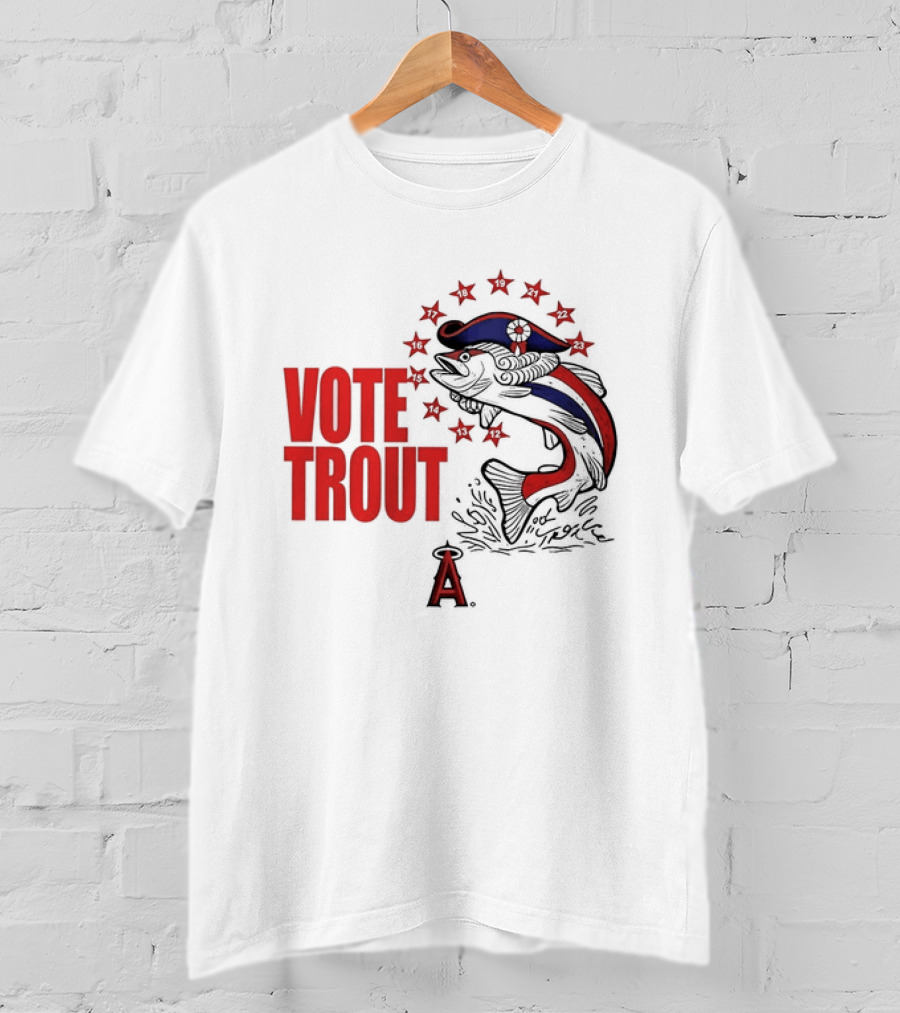 Los Angeles Angels Vote Trout Red Blue Star Fish T-Shirt