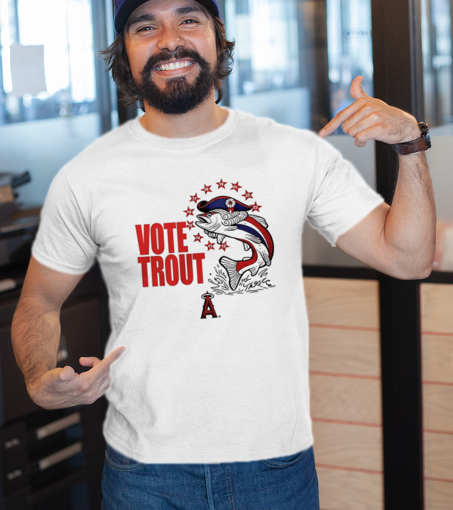 Los Angeles Angels Vote Trout Red Blue Star Fish T-Shirt