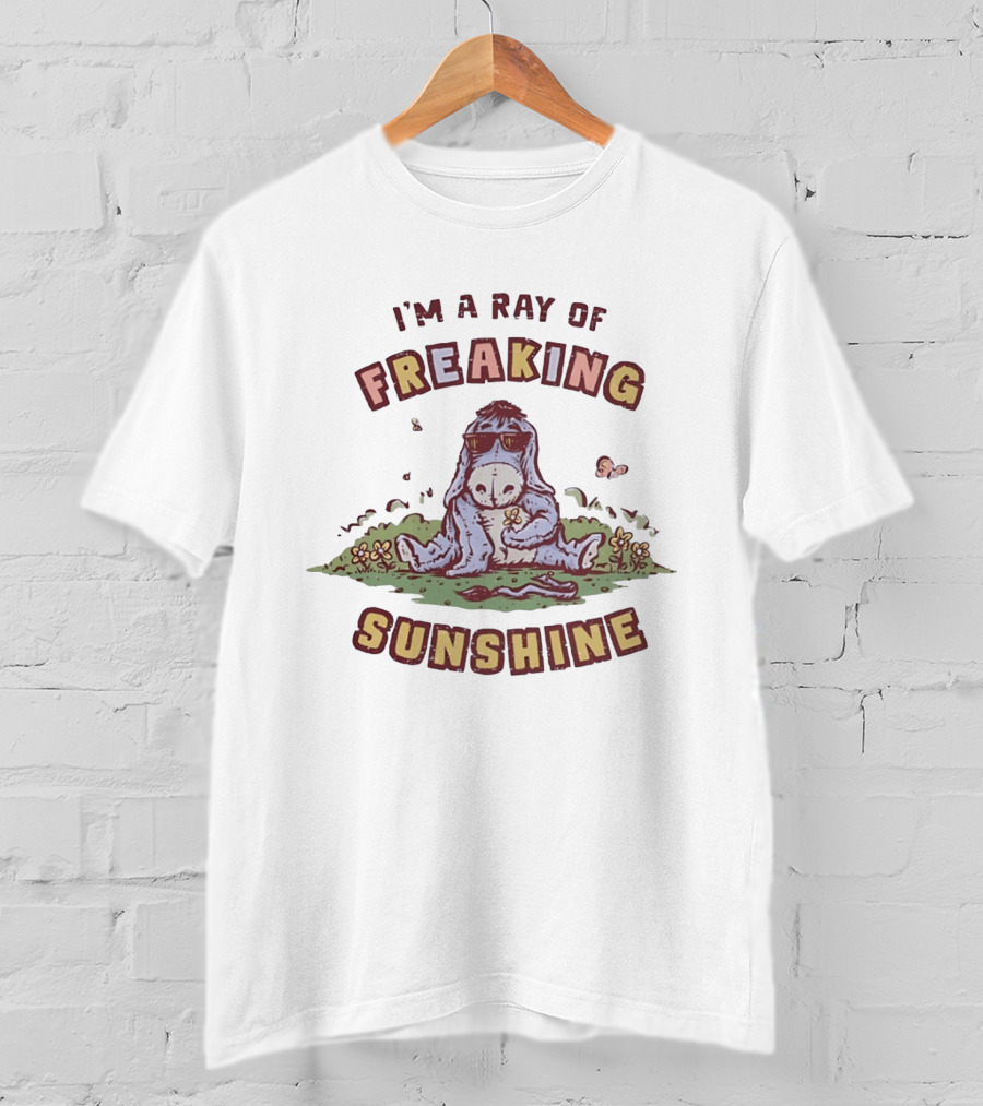 Eeyore I'm A Ray Of Freaking Sunshine Sitting In Flowers T-Shirt