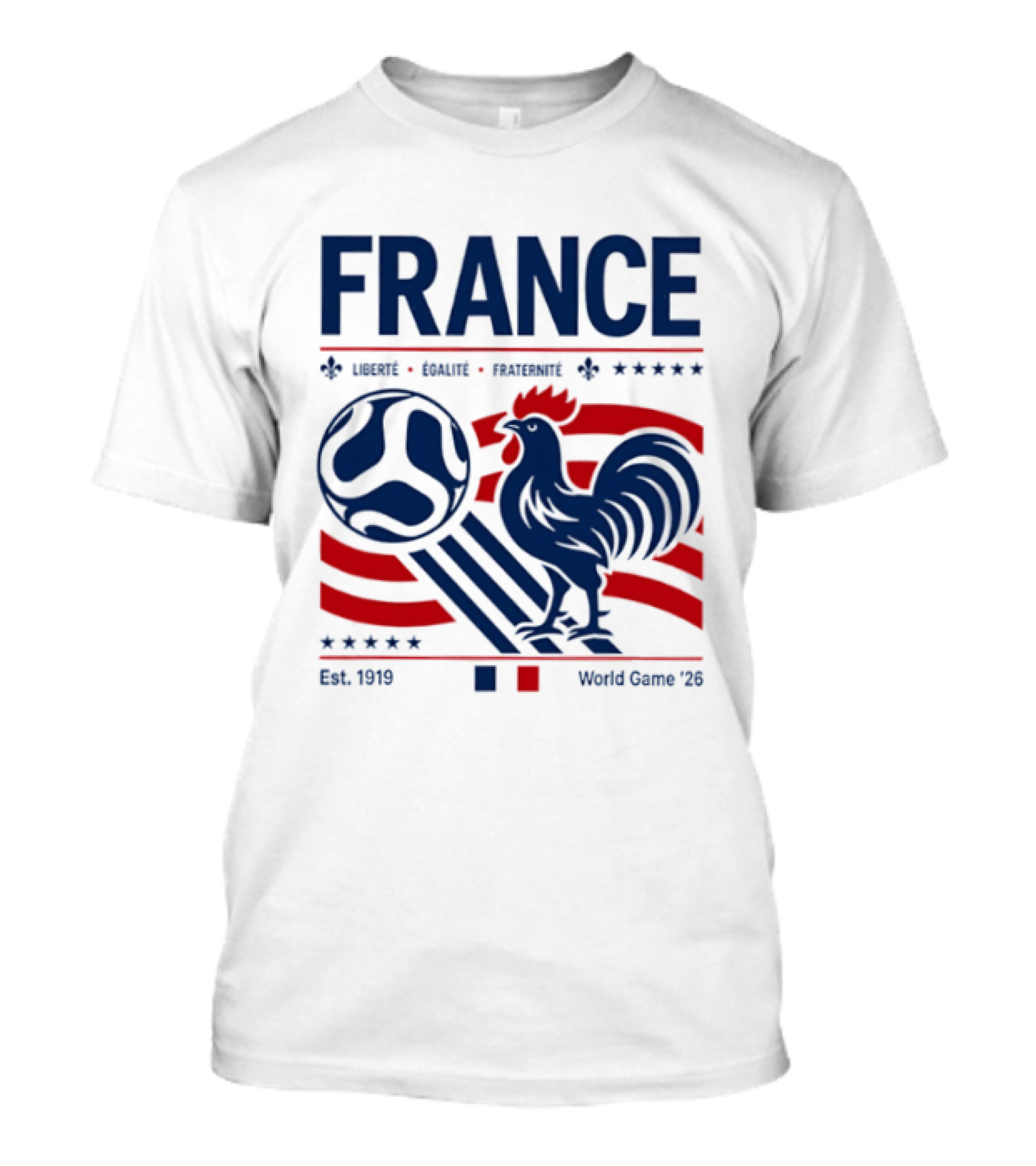 France Liberté Égalité Fraternité Est 1919 Rooster World Game '23 T-Shirt