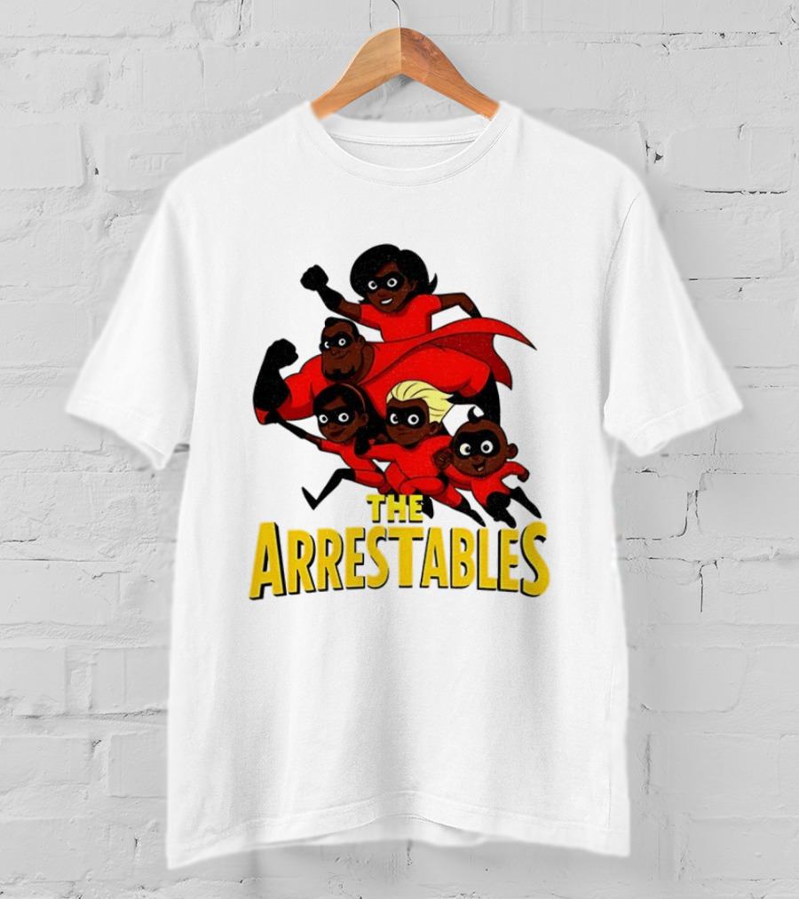 The Arrestables Superhero Family In Red Suits T-Shirt