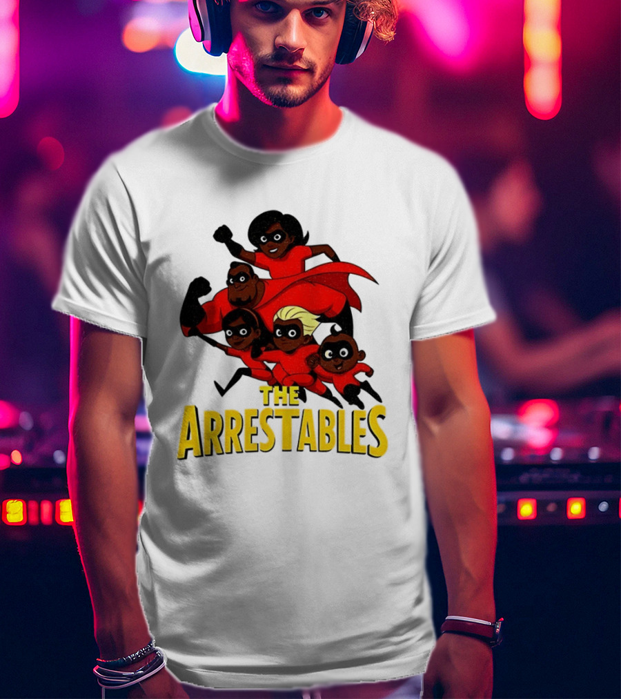 The Arrestables Superhero Family In Red Suits T-Shirt