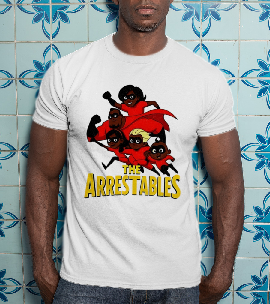 The Arrestables Superhero Family In Red Suits T-Shirt