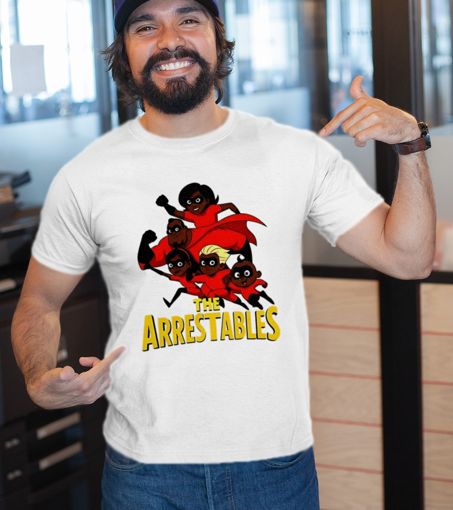 The Arrestables Superhero Family In Red Suits T-Shirt