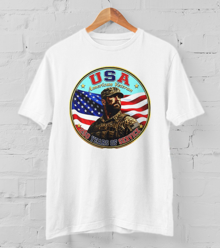 USA American Veteran 250 Years Of Service T-Shirt