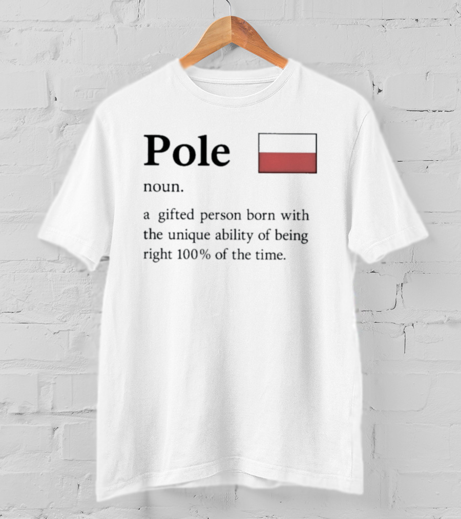 Pole Noun A Gifted Person Born With The Unique Ability Of Being Right 100% Of The Time T-Shirt