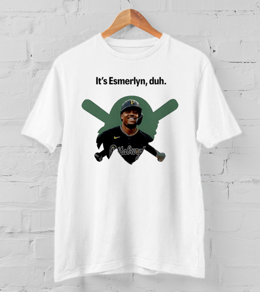Esmerlyn Duh Pittsburgh Pirates Baseball Player With Crossed Bats T-Shirt