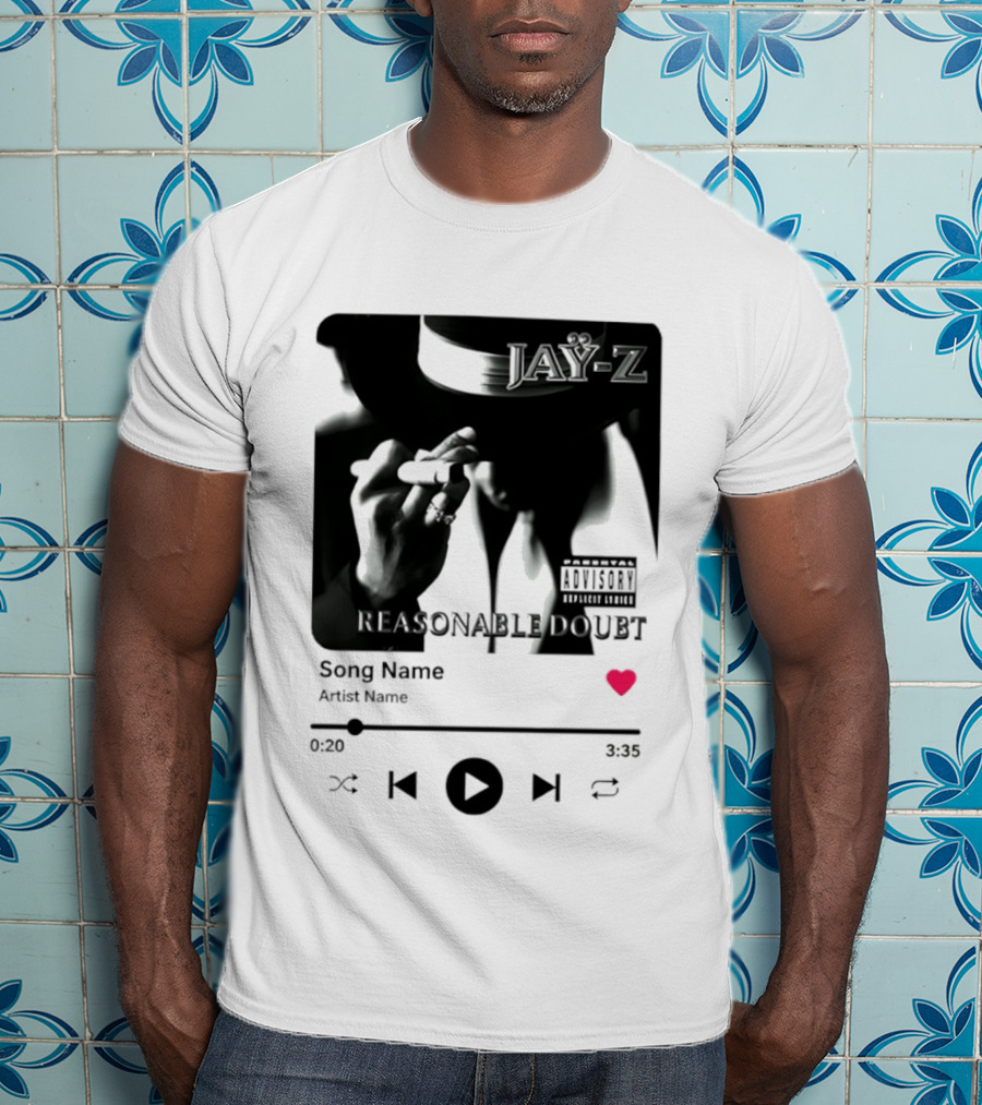 Jay Z Reasonable Doubt Song Name Artist Name Parental Advisory Explicit Content Iconic Album Cover T-Shirt