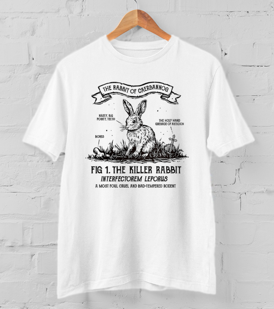 Killer Rabbit Of Caerbannog Monty Python And The Holy Grail Fig 1 Interfectorem Leporus T-Shirt