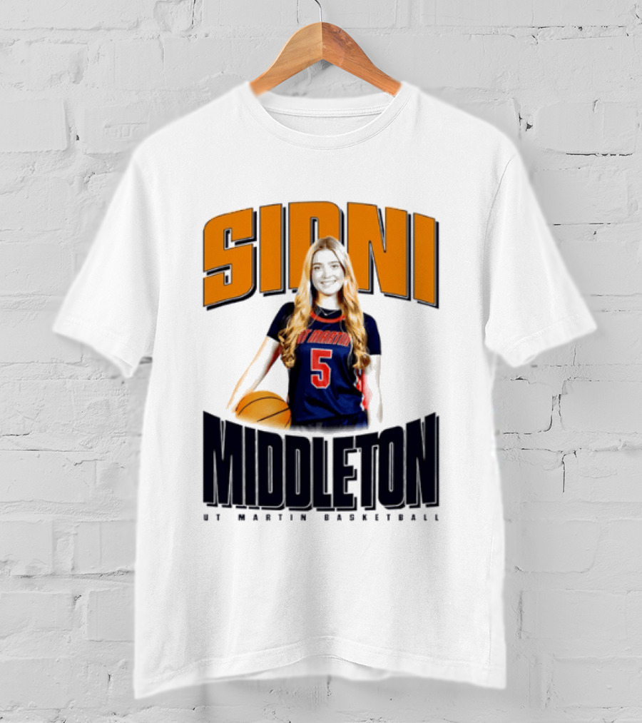 Sidni Middleton 5 UT Martin Skyhawks Basketball T-Shirt