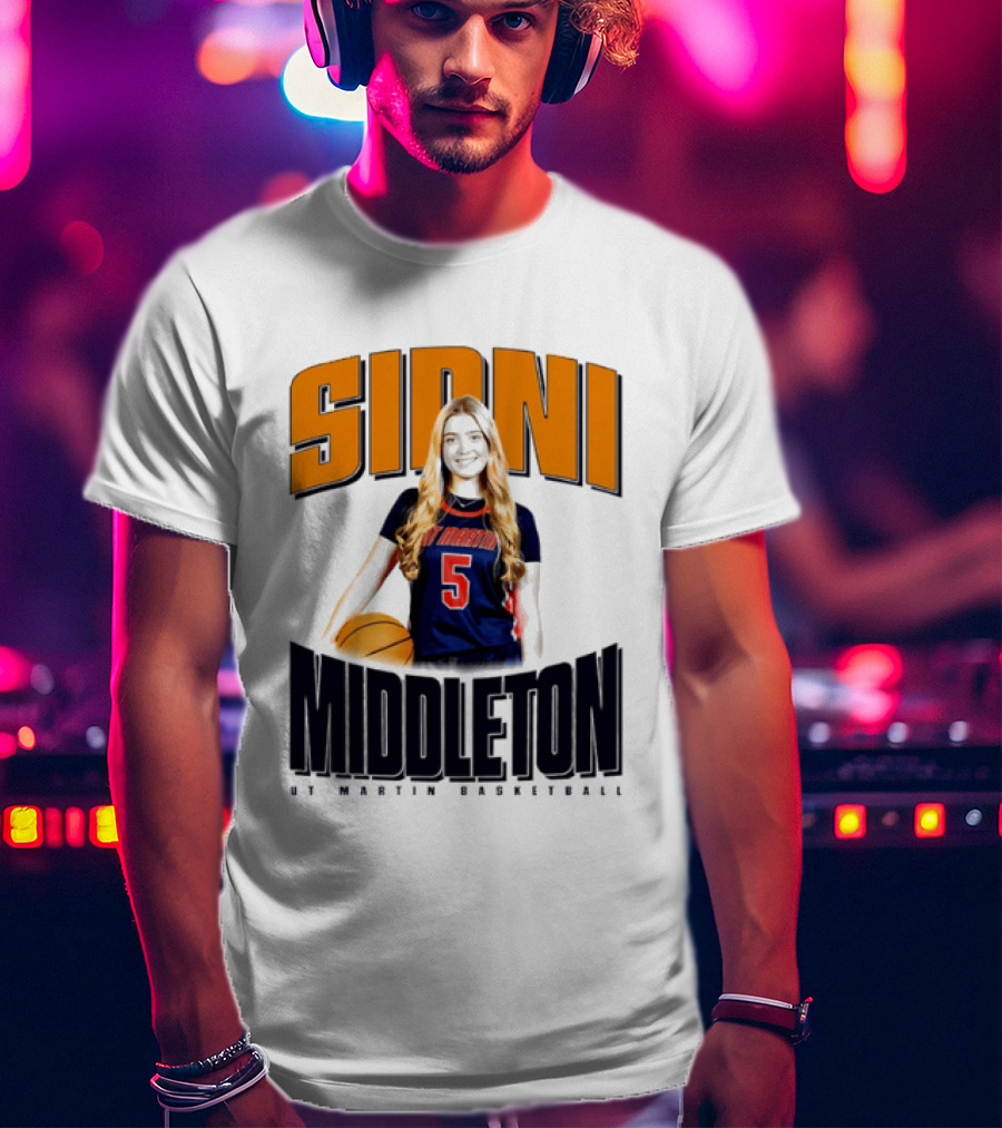 Sidni Middleton 5 UT Martin Skyhawks Basketball T-Shirt