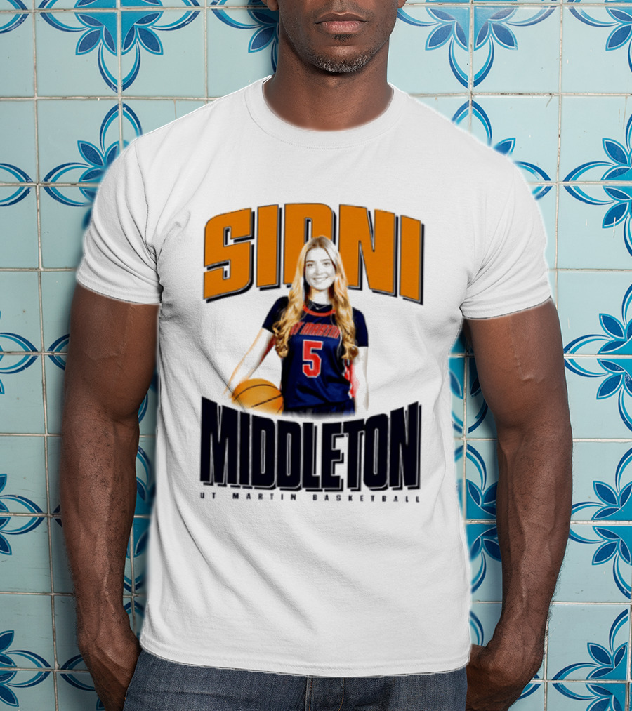 Sidni Middleton 5 UT Martin Skyhawks Basketball T-Shirt