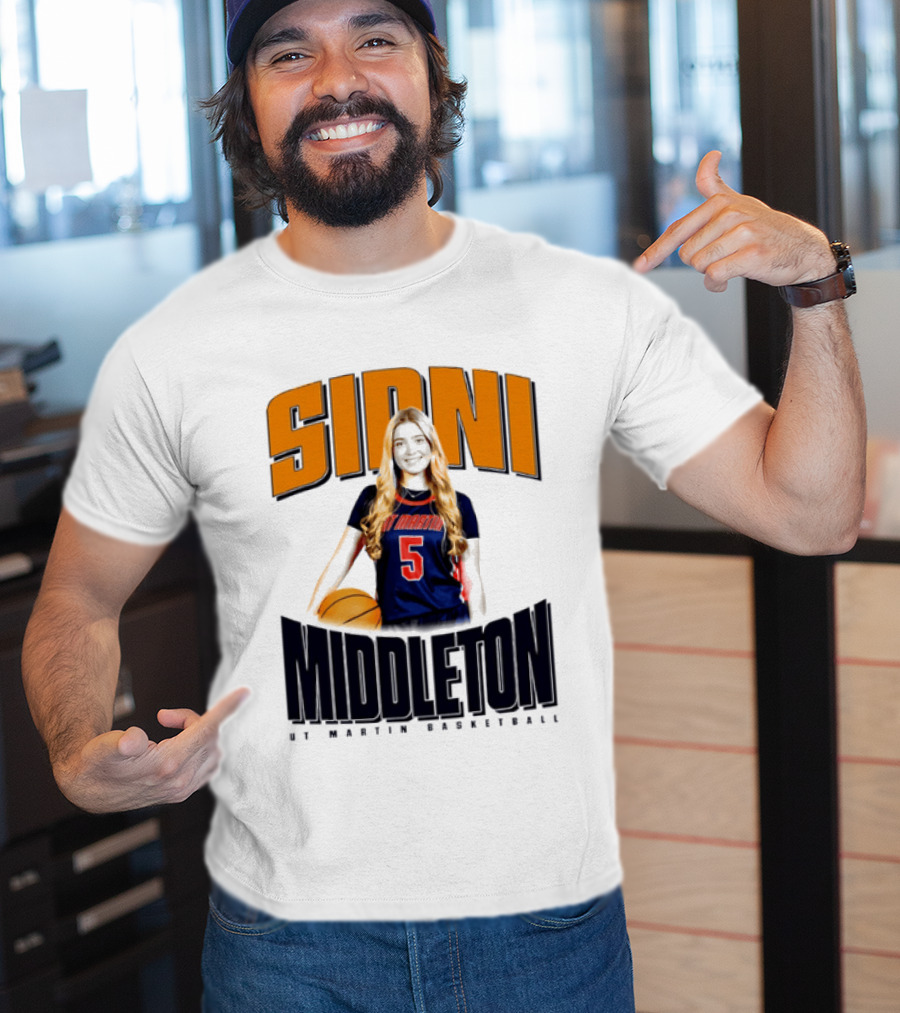 Sidni Middleton 5 UT Martin Skyhawks Basketball T-Shirt