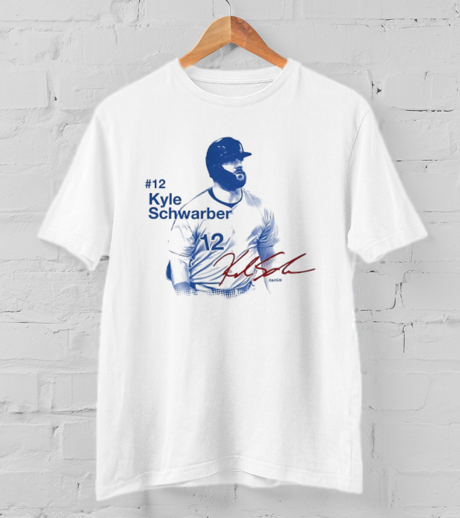 #12 Kyle Schwarber Baseball Player Slash Signature T-Shirt