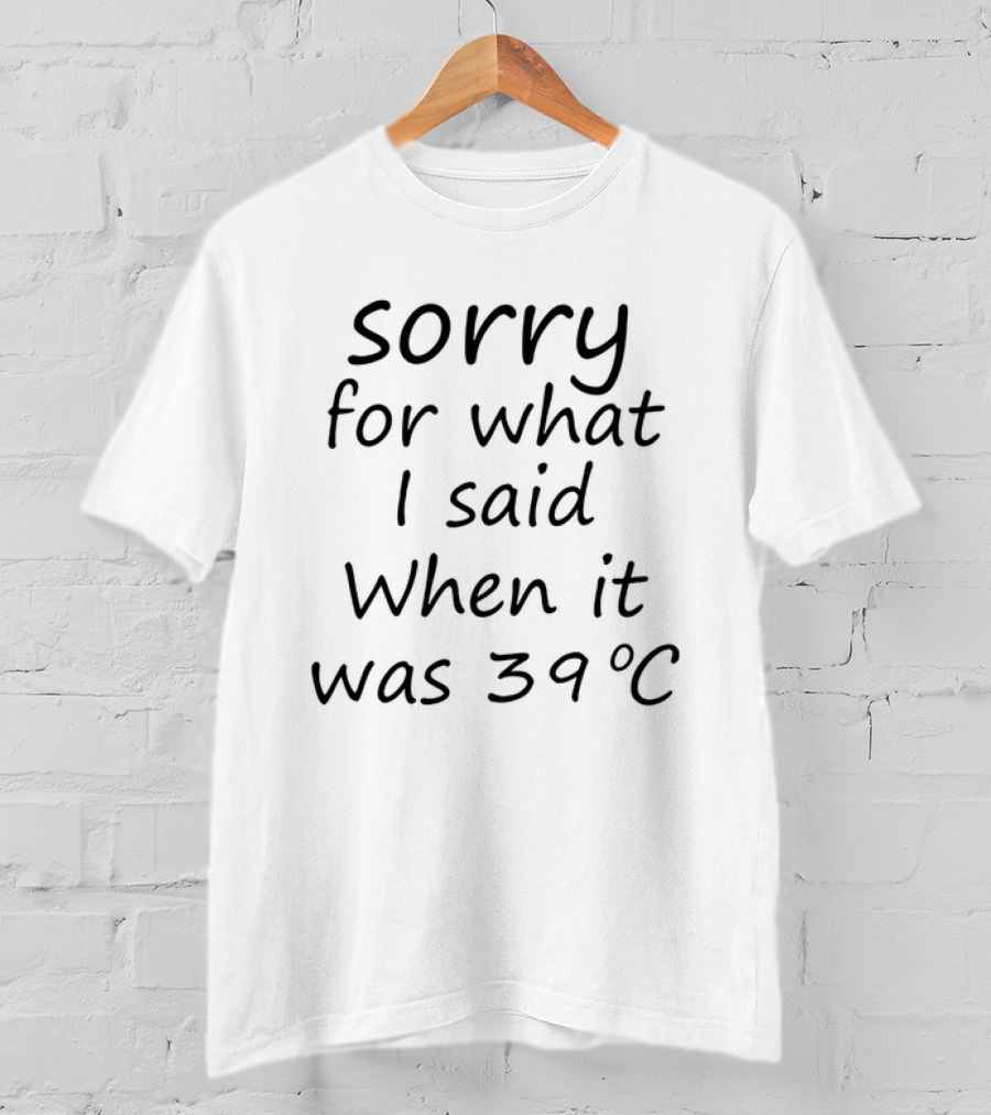 Sorry For What I Said When It Was 39 Degrees Celsius T-Shirt