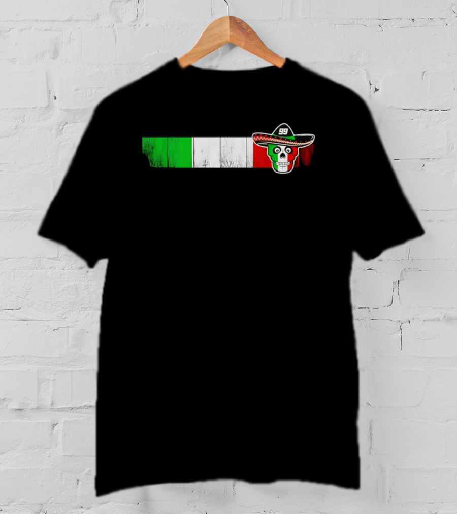 Daniel Suarez 99 Skull Sombrero Mexican Flag T-Shirt