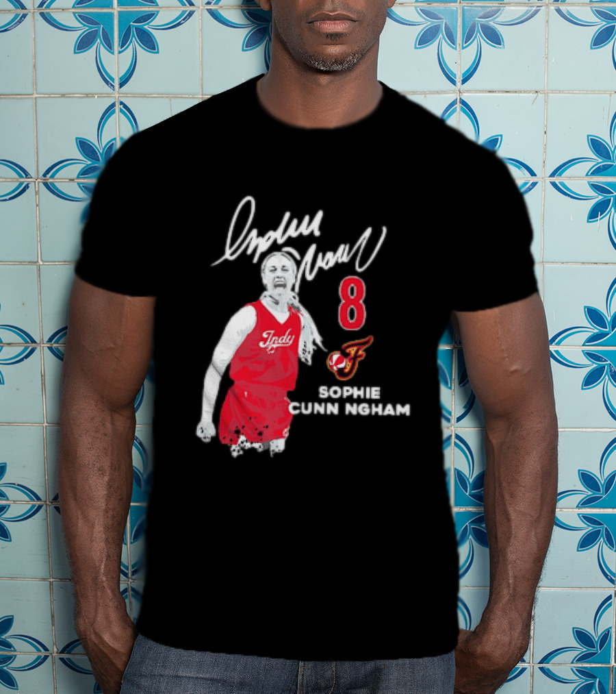 Sophie Cunningham Indiana Fever Indy Basketball 8 Distressed Player T-Shirt