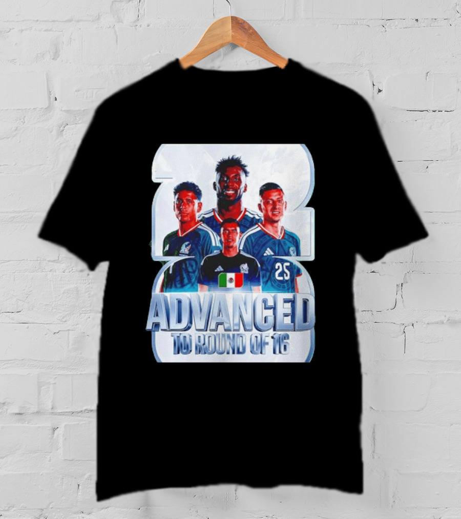 Advanced To Round Of 16 Mexico National Football Team 25 T-Shirt