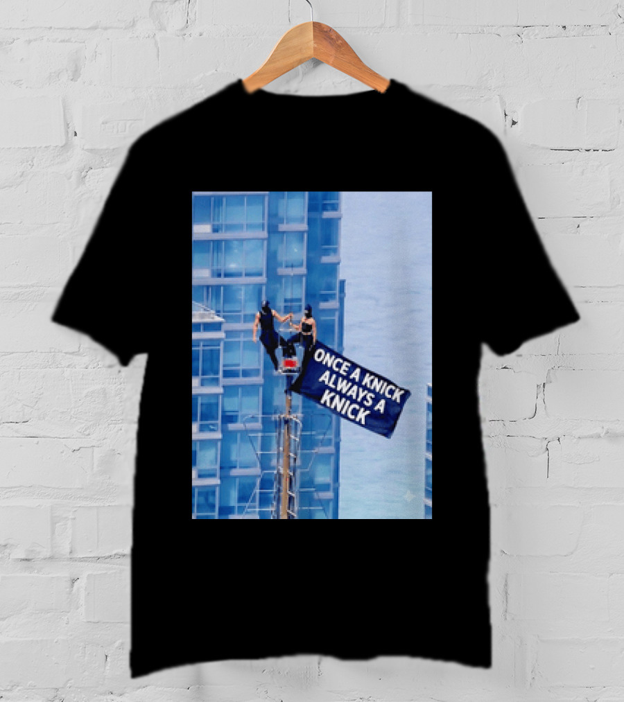 New York Knicks Once A Knick Always A Knick Flag Empire State Building NYC T-Shirt