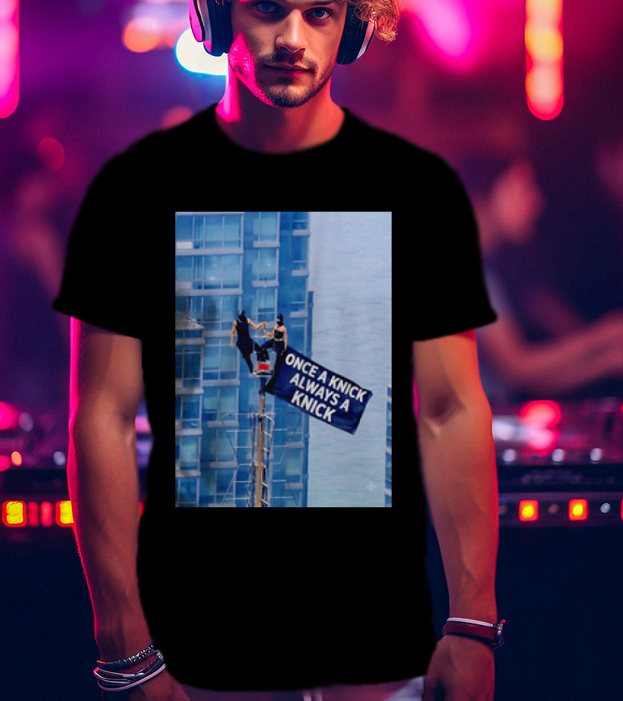 New York Knicks Once A Knick Always A Knick Flag Empire State Building NYC T-Shirt