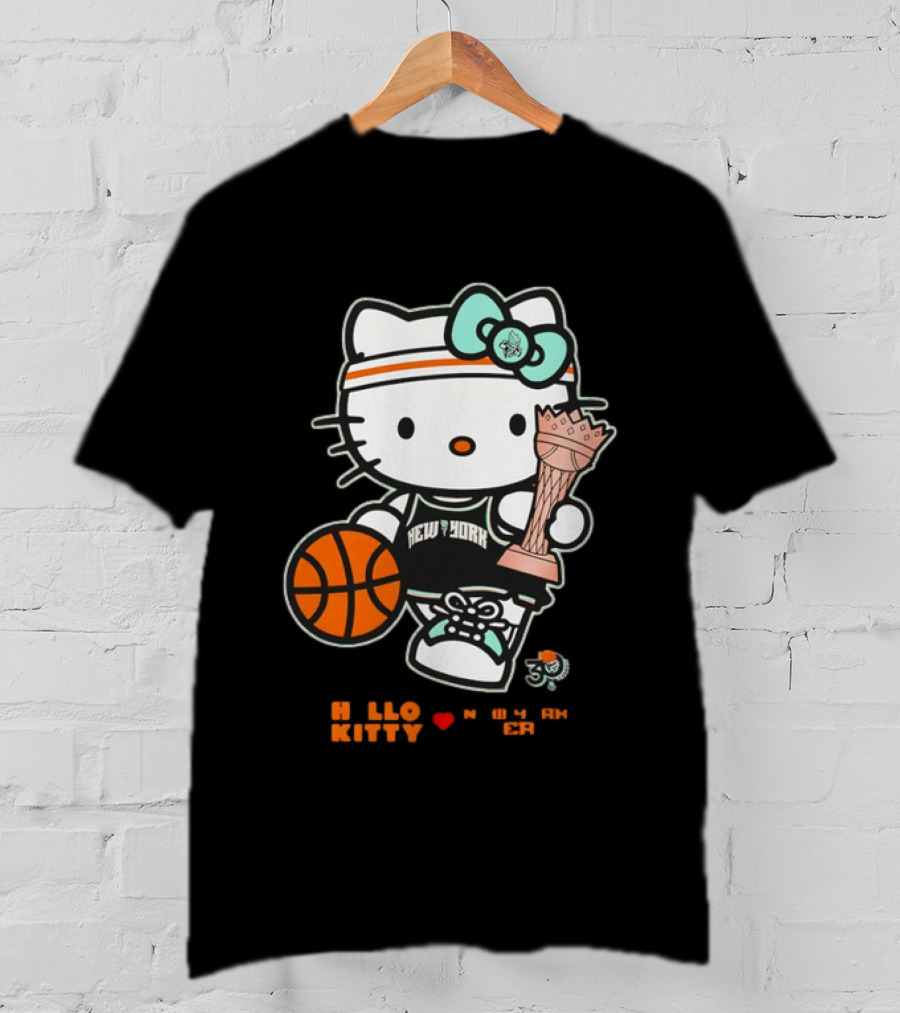 Hello Kitty New York Liberty 2026 WNBA Commissioner's Cup Basketball 30th Anniversary T-Shirt