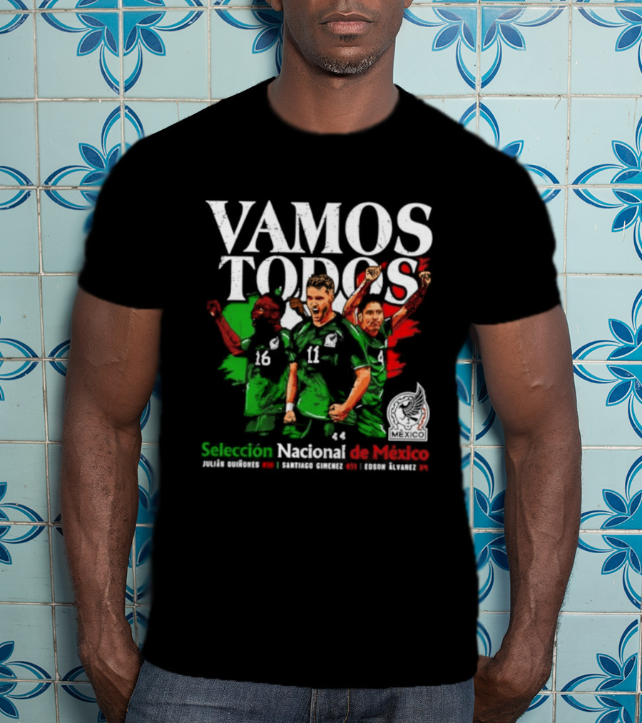 Vamos Todos Selección Nacional De México Julián Quiñones Santiago Gimenez Edson Álvarez Soccer Spirit T-Shirt